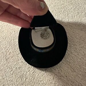 Silver Plated Turquoise Pendant Necklace -NRFB